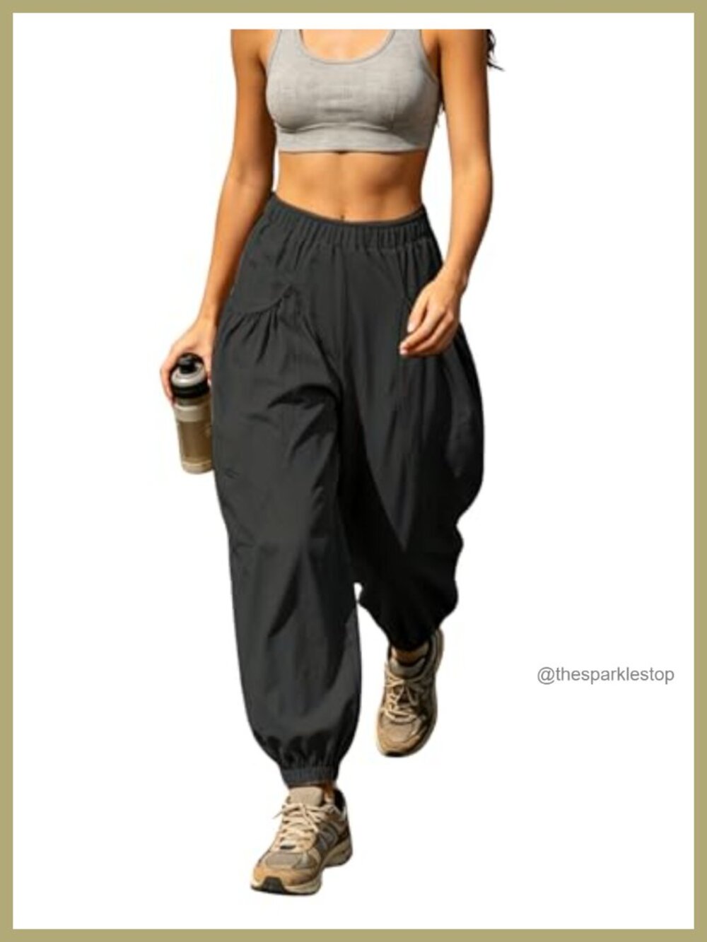 Women's High Waist Baggy Harem Pants with Pockets